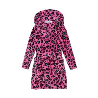 KG ROBE 2K: Pink Aop Hooded Robe (1-3 Years)